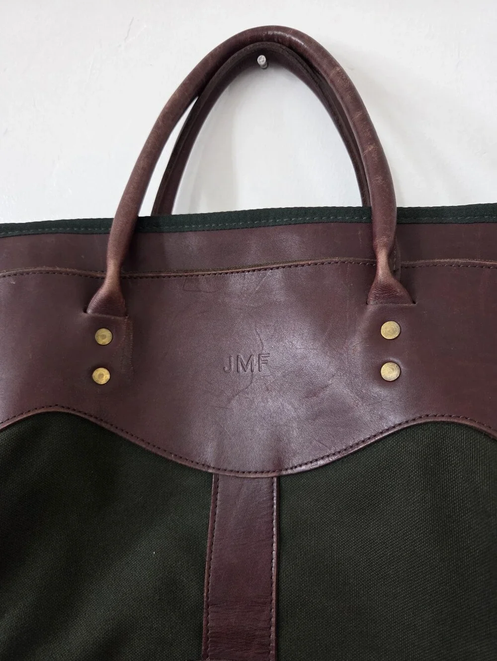 Vintage Orvis Battenkill Canvas Leather Tote Messenger Bag Green Heritage Preppy